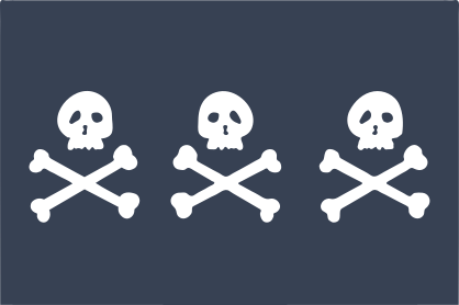 Three Skeletons Pirate Flag Sticker