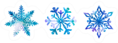 Three Snowflakes In Watercolor Sticker