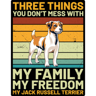 Three Things Jack Russell Sticker