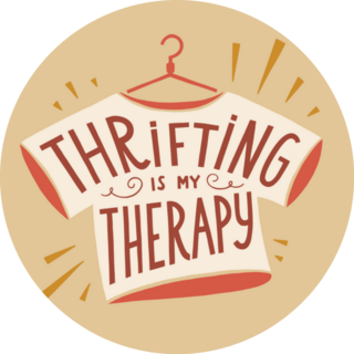 Thrifting Is My Therapy Cute Lettering Sticker