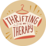 Thrifting Is My Therapy Cute Lettering Sticker
