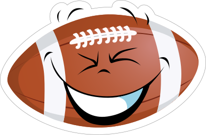 Thrilled Cartoon Football Sticker