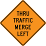 Thru Traffic Merge Next Left Sticker