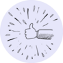 Thumb Up Sparkling Sketch Sticker