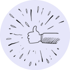 Thumb Up Sparkling Sketch Sticker