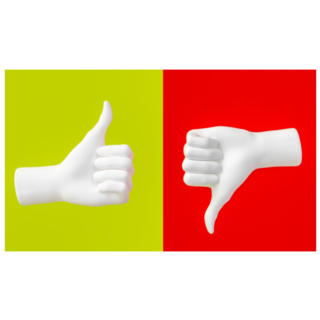Thumb Up Thumb Down Green And Red Sticker
