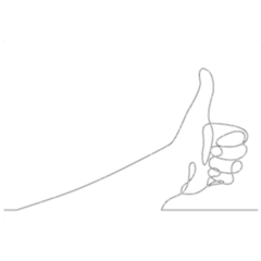 Thumbs Up Line Continuous Sticker