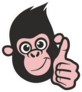 Thumbs Up Monkey Logo Sticker