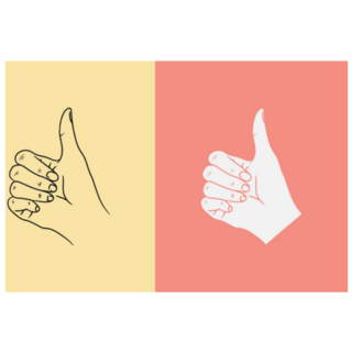 Thumbs Up Pink And Yellow Sticker