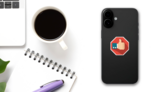 Thumbs Up Pixel Art Stop Sign Sticker  on a Phone (New) example