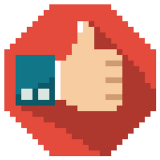 Thumbs Up Pixel Art Stop Sign Sticker 
