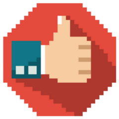 Thumbs Up Pixel Art Stop Sign Sticker 