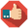 Thumbs Up Pixel Art Stop Sign Sticker 