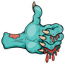 Thumbs Up Zombie Hand Sticker