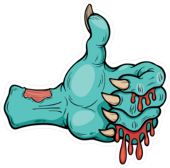 Thumbs Up Zombie Hand Sticker