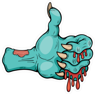 Thumbs Up Zombie Hand Sticker