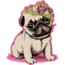 Tiara Pug Sticker 