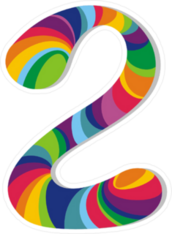 Tie Dye Number 2 Sticker