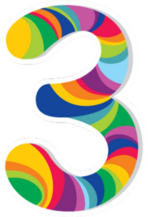 Tie Dye Number 3 Sticker