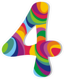 Tie Dye Number 4 Sticker