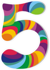 Tie Dye Number 5 Sticker