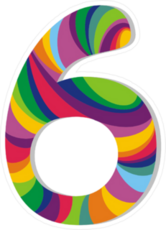 Tie Dye Number 6 Sticker