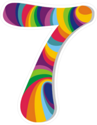 Tie Dye Number 7 Sticker