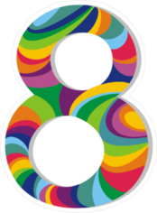 Tie Dye Number 8 Sticker