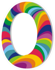 Tie Dye Number Zero Sticker