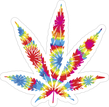 Tie Dye Pot Leaf Hippie Sticker