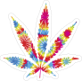 Tie Dye Pot Leaf Hippie Sticker
