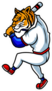 Tiger Baseball Mascot Illustration Sticker