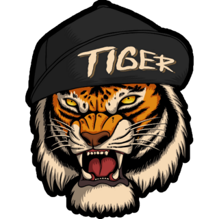 Tiger Cool Hat Sticker