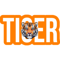 Tiger Face Letters Sticker