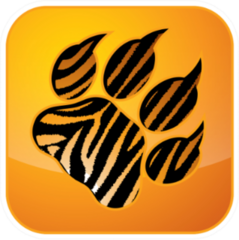 Tiger Footprint Button Illustration Sticker