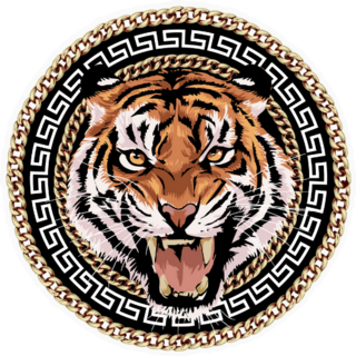 Tiger Head Chain Sticker
