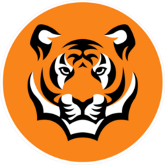 Tiger Head Circle Sticker