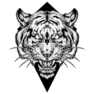 Tiger Head Tattoo Sticker