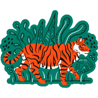 Tiger In Tropics Sticker