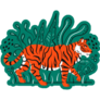 Tiger In Tropics Sticker