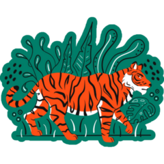 Tiger In Tropics Sticker