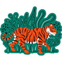 Tiger In Tropics Sticker