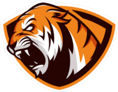 Tiger Mascot Shield Sticker