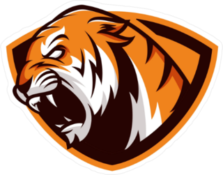 Tiger Mascot Shield Sticker