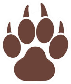 Tiger Paw Print Isolated On White Sticker