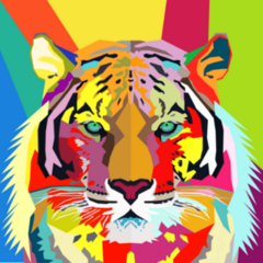 Tiger Pop Art Portrait Sticker