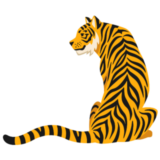 Tiger Sitting Sticker