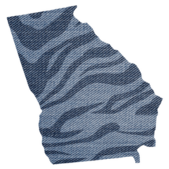 Tiger Skin Print State Georgia Sticker