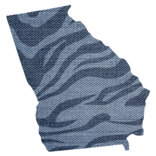 Tiger Skin Print State Georgia Sticker
