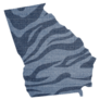 Tiger Skin Print State Georgia Sticker